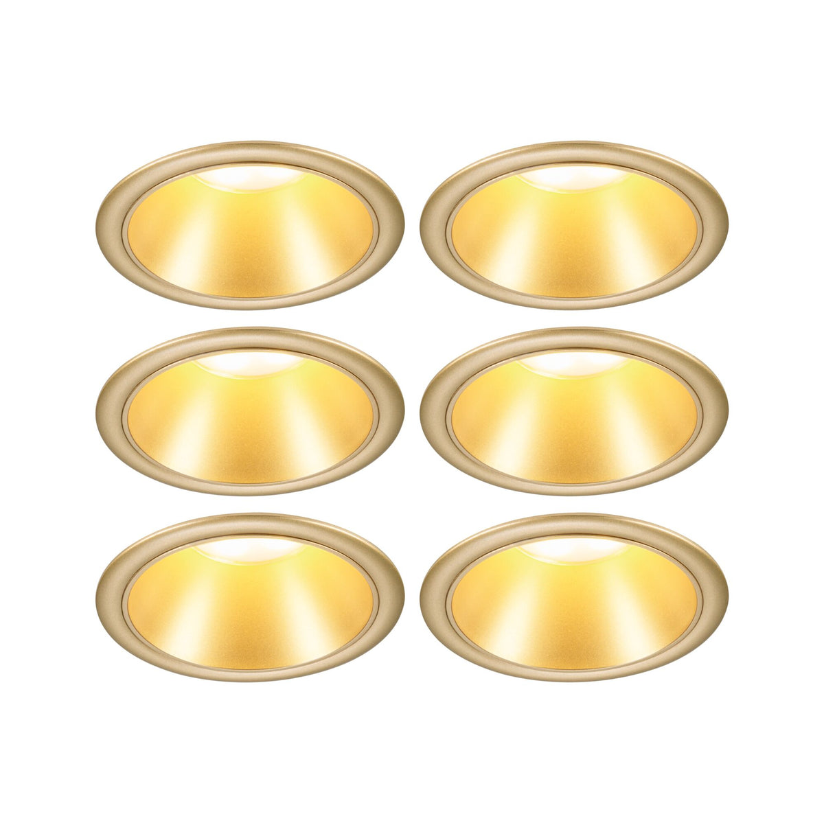 LED Einbauleuchte 3-Step-Dim Cole Coin 6er-Set IP44 rund 88mm Coin 6x6W 6x470lm 230V dimmbar 2700K Gold matt