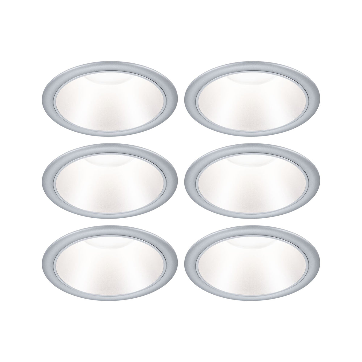 LED Einbauleuchte 3-Step-Dim Cole Coin 6er-Set IP44 rund 88mm Coin 6x6W 6x470lm 230V dimmbar 2700K Silber matt