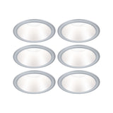 LED Einbauleuchte 3-Step-Dim Cole Coin 6er-Set IP44 rund 88mm Coin 6x6W 6x470lm 230V dimmbar 2700K Silber matt