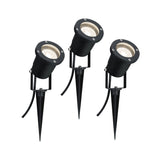 LED Gartenstrahler IP65 rund 92mm 3000K 3x3,5W 3x230lm 230V 38 Grad Schwarz Aluminium