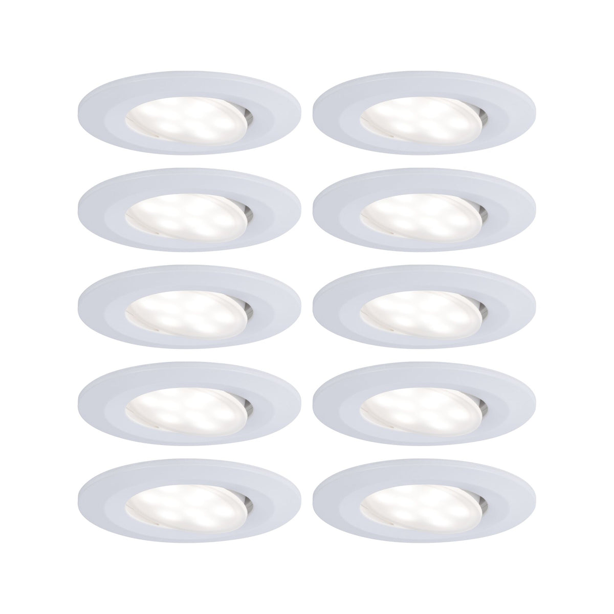 LED Einbauleuchte Calla Basisset schwenkbar IP65 rund 90mm 30 Grad 10x6W 10x530lm 230V 4000K Weiss matt