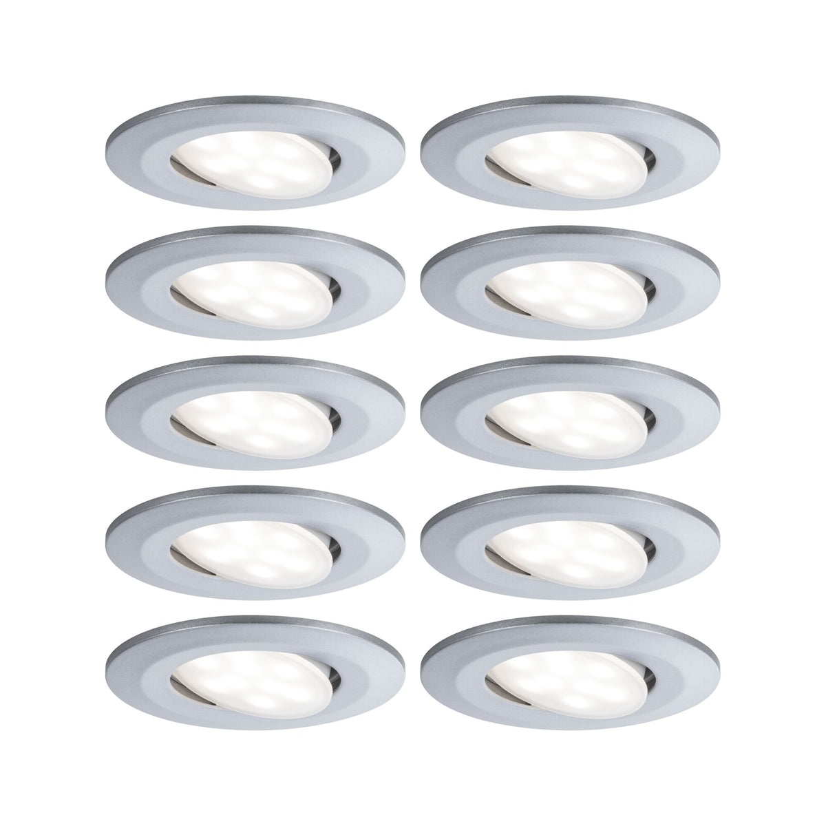 LED Einbauleuchte Calla Basisset schwenkbar IP65 rund 90mm 30 Grad 10x6W 10x530lm 230V 4000K Chrom matt