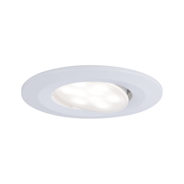 LED Einbauleuchte Calla schwenkbar IP65 rund 90mm 30 Grad 6W 530lm 230V 4000K Weiss matt