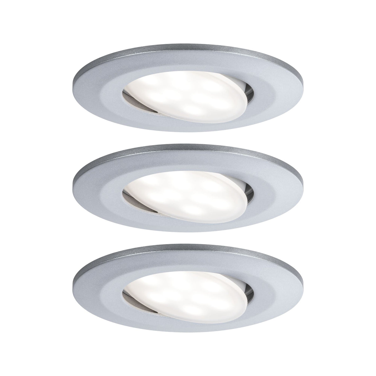 LED Einbauleuchte Calla Basisset schwenkbar IP65 rund 90mm 30 Grad 3x6W 3x530lm 230V 4000K Chrom matt