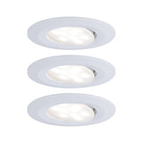 LED Einbauleuchte Calla Basisset schwenkbar IP65 rund 90mm 30 Grad 3x5,2W 3x460lm 230V dimmbar 4000K Weiss matt