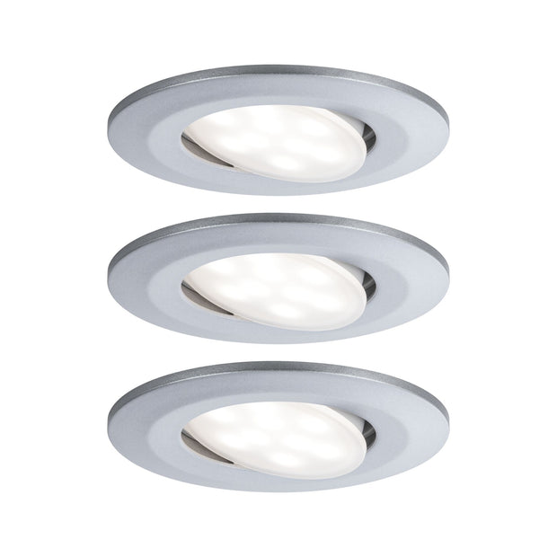 LED Einbauleuchte Calla Basisset schwenkbar IP65 rund 90mm 30 Grad 3x5,2W 3x460lm 230V dimmbar 4000K Chrom matt