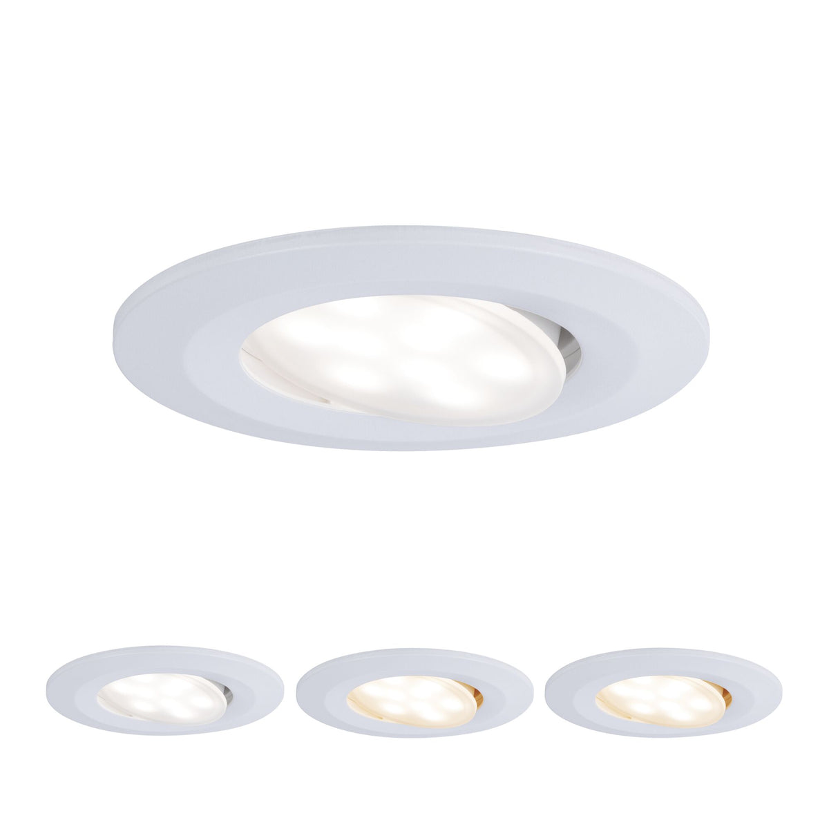 LED Einbauleuchte Calla schwenkbar IP65 rund 90mm 30 Grad 5W 400lm 230V White Switch Weiss matt