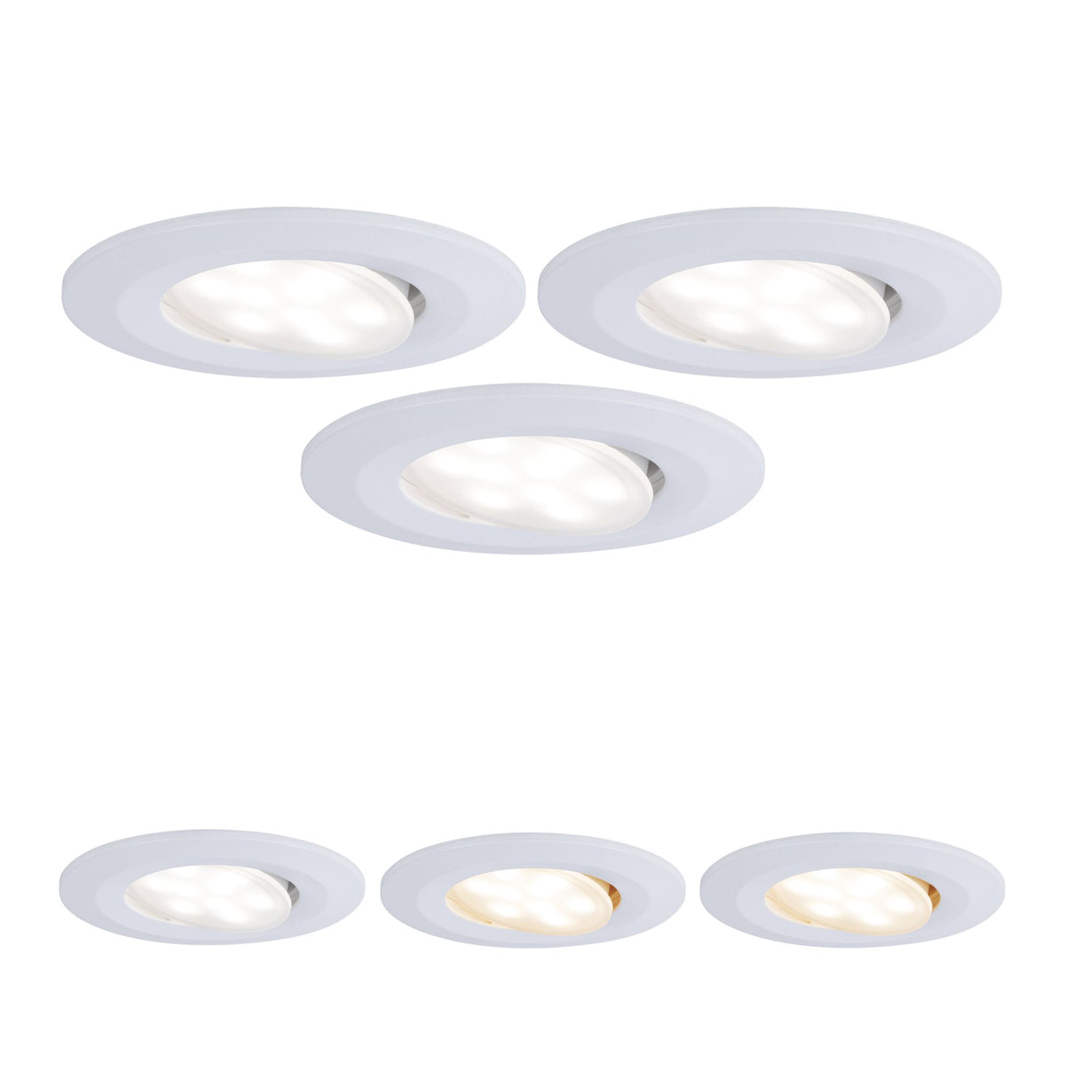 LED Einbauleuchte Calla Basisset schwenkbar IP65 rund 90mm 30 Grad 3x5W 3x400lm 230V White Switch Weiss matt