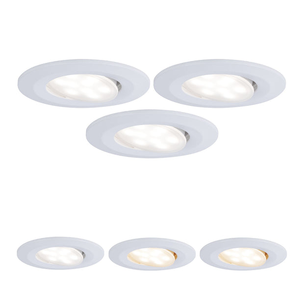 LED Einbauleuchte Calla Basisset schwenkbar IP65 rund 90mm 30 Grad 3x5W 3x400lm 230V White Switch Weiss matt