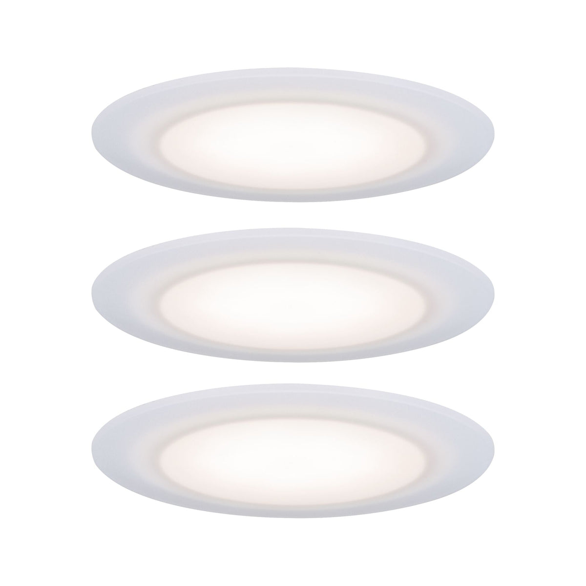 Premium LED Einbauleuchte Suon Basisset IP44 rund 90mm 3x5W 3x450lm 230V dimmbar 2700K Satin/Weiss