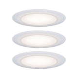 Premium LED Einbauleuchte Suon Basisset IP44 rund 90mm 3x5W 3x450lm 230V dimmbar 2700K Satin/Weiss