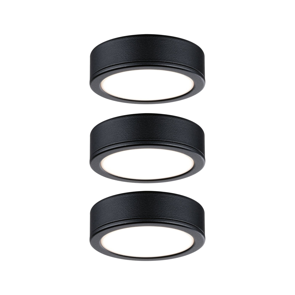 LED Unterschrankleuchte Pukk 3x3,5W 65mm 3x210lm 230V rund Schwarz
