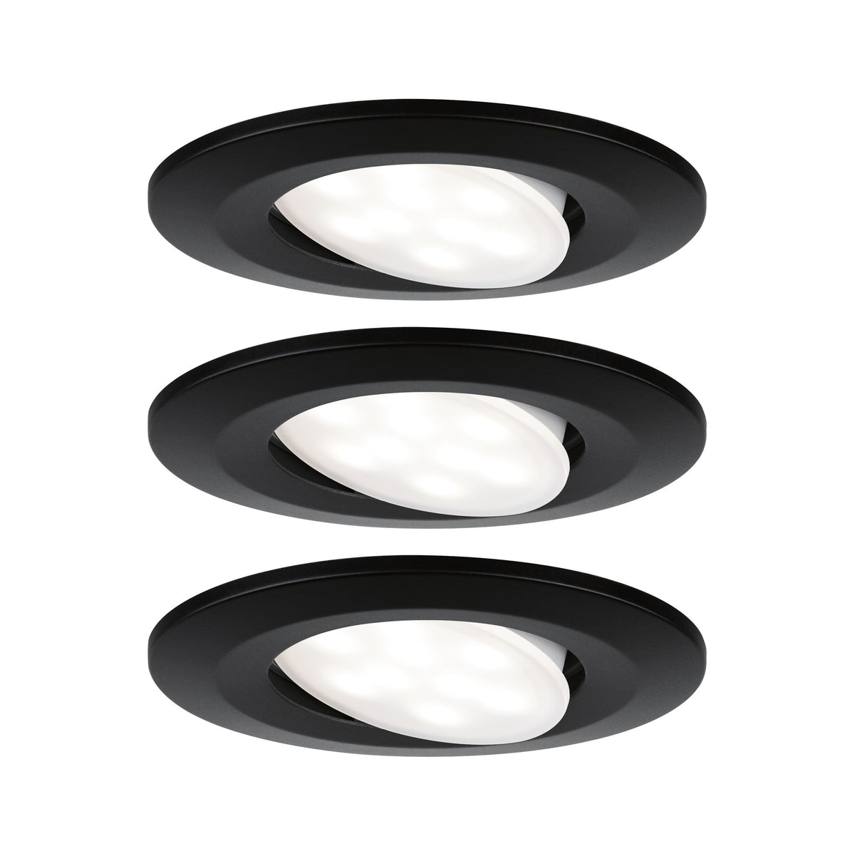 LED Einbauleuchte Calla Basisset schwenkbar IP65 rund 90mm 3x6W 3x530lm 230V 4000K Schwarz matt