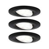 LED Einbauleuchte Calla Basisset schwenkbar IP65 rund 90mm 3x6W 3x530lm 230V 4000K Schwarz matt